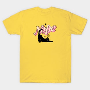 Monday Nope Black Cat in yellow T-Shirt